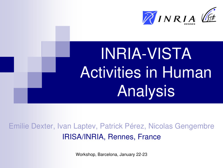 inria vista activities in human analysis