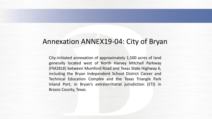 annexation annex19 04 city of bryan