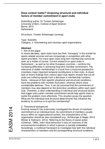 EASM 2014  Existing research has extensively investigated the drivers of members  commitment at