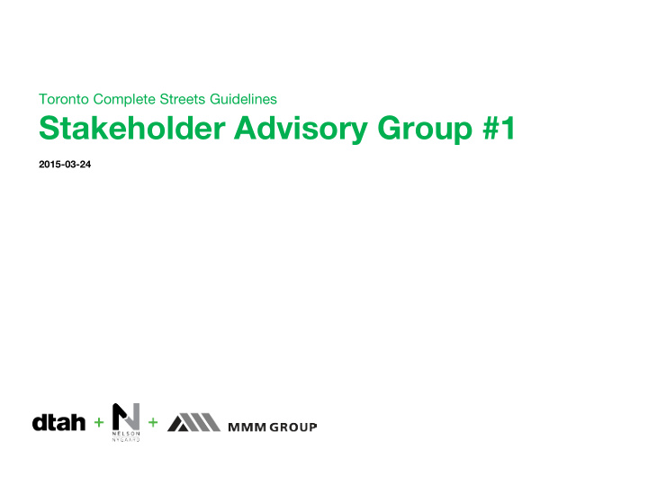 stakeholder advisory group 1