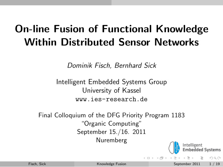 on line fusion of functional knowledge within distributed