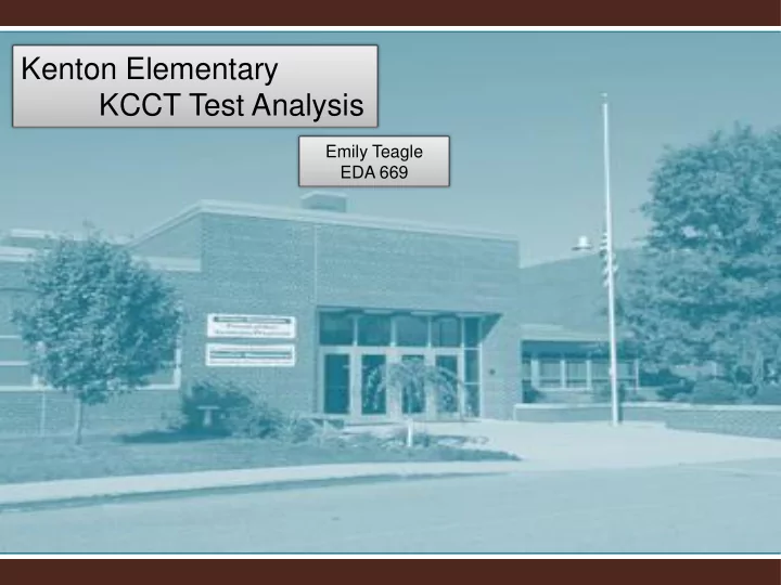 teacher s name x grade kcct assessment