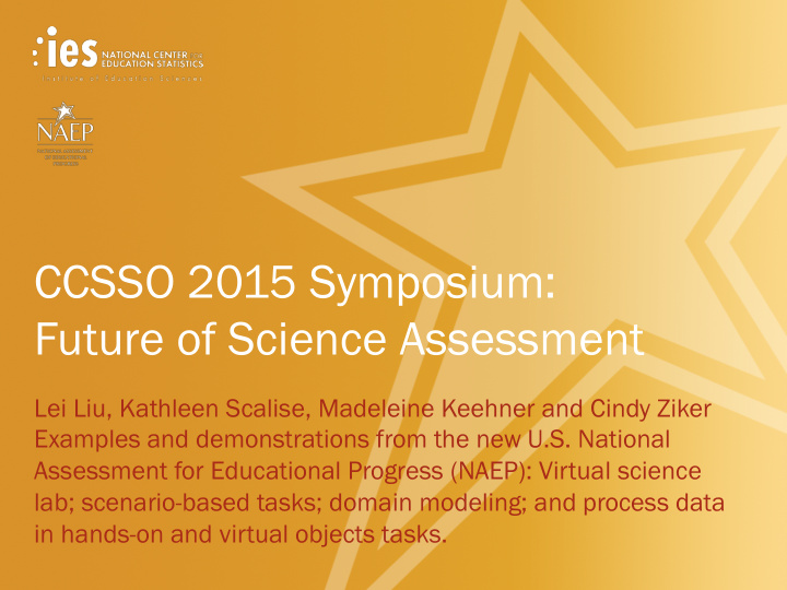 ccsso 2015 symposium future of science assessment
