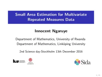 Small Area Estimation for Multivariate  Repeated Measures Data  Innocent Ngaruye  Department of