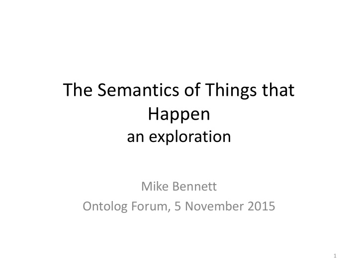 the semantics of things that happen