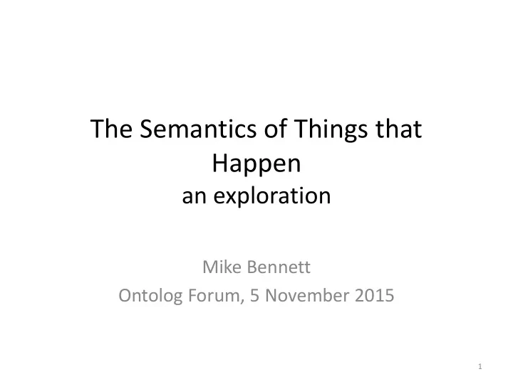 the semantics of things that happen