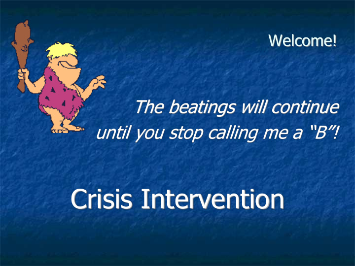 crisis intervention some random thoughts concerning crisis