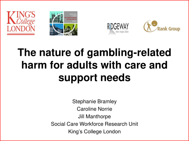 harm for adults with care and