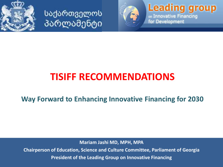 tisiff recommendations way forward to enhancing