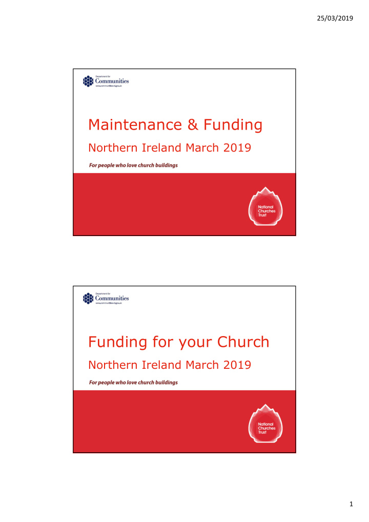 maintenance funding