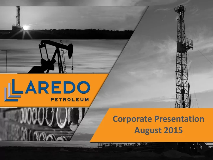 corporate presentation august 2015