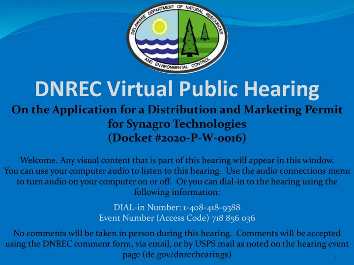 dnrec virtual public hearing