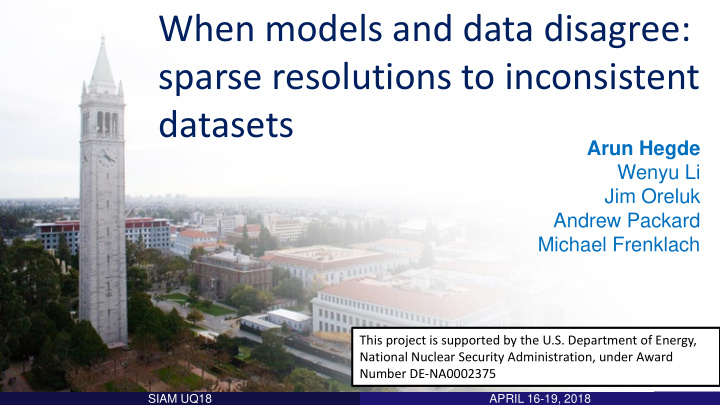 when models and data disagree sparse resolutions to