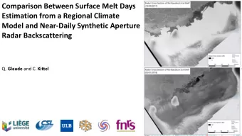 Estimation from a Regional Climate  Model and Near-Daily Synthetic Aperture  Radar Backscattering