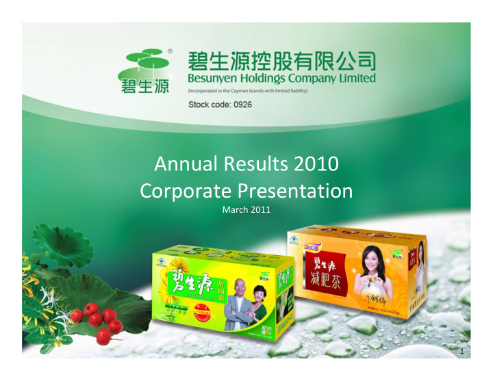 annual results 2010 corporate presentation