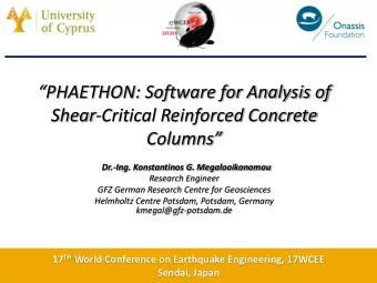 Columns  Dr.-Ing. Konstantinos G. Megalooikonomou  Research Engineer  GFZ German Research Centre