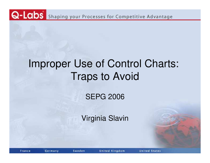improper use of control charts traps to avoid