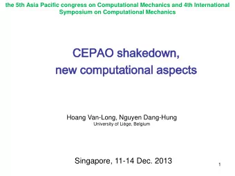 new  w co  comput  putational  ational asp  spects  ects  Hoang Van-Long, Nguyen Dang-Hung