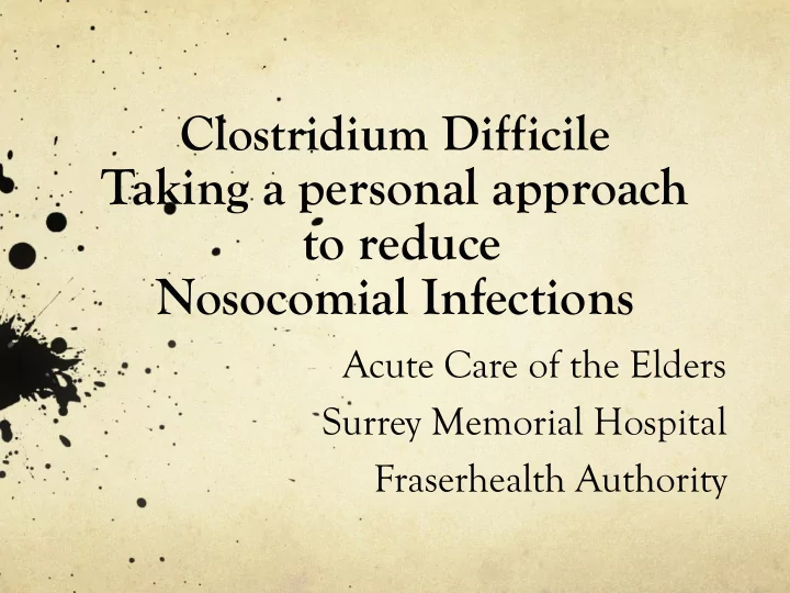 taking a personal approach to reduce