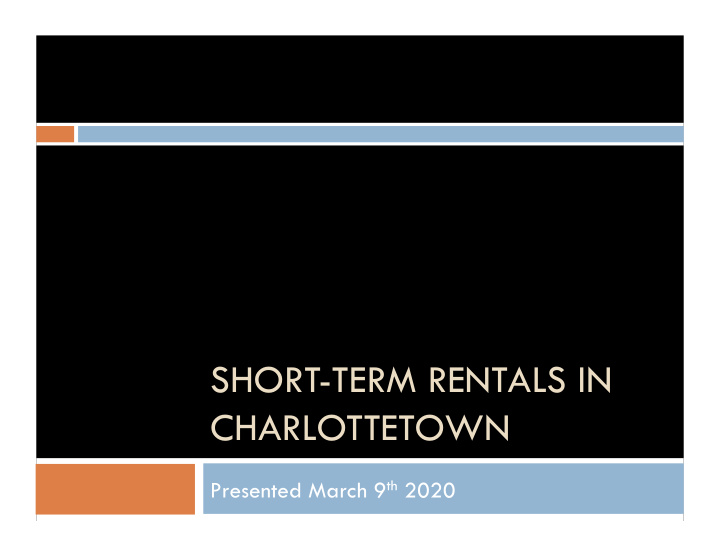 short term rentals in charlottetown