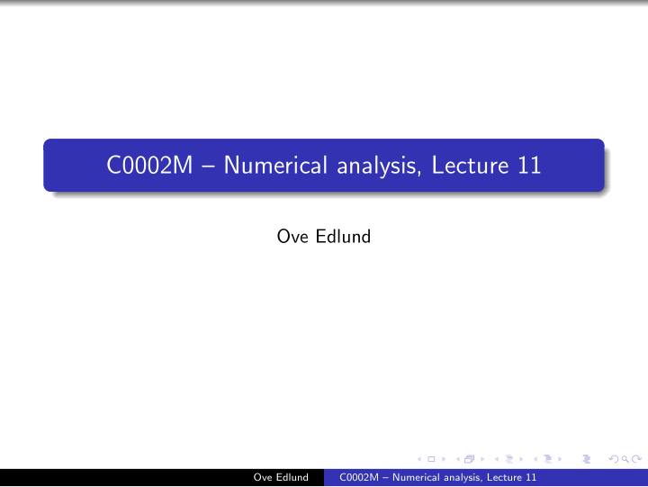 c0002m numerical analysis lecture 11