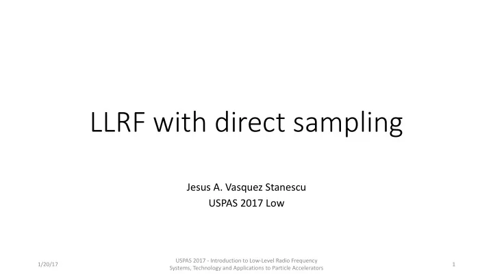 llrf with direct sampling