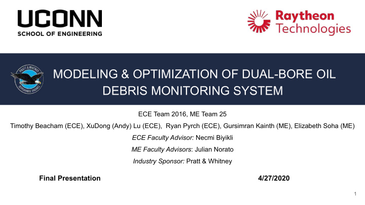 modeling optimization of dual bore oil debris monitoring
