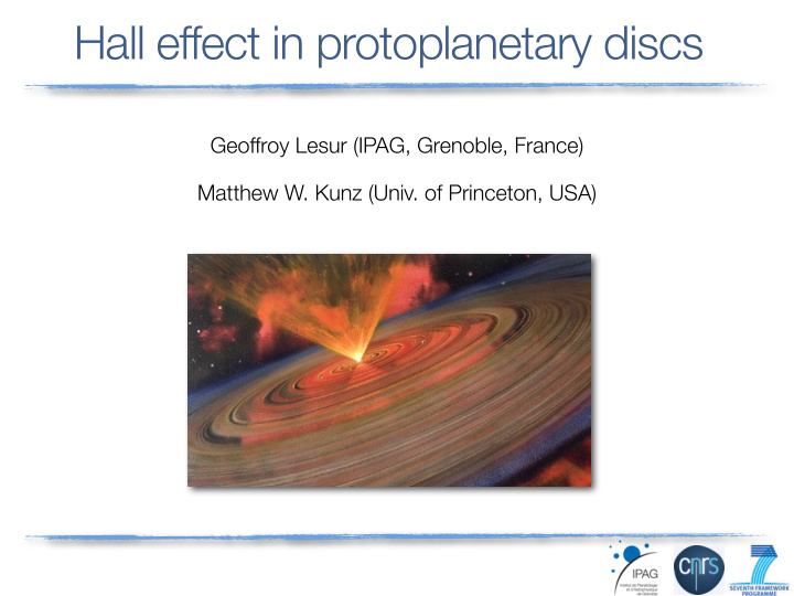 hall effect in protoplanetary discs