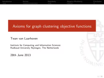 Axioms for graph clustering objective functions  Twan van Laarhoven  Institute for Computing and