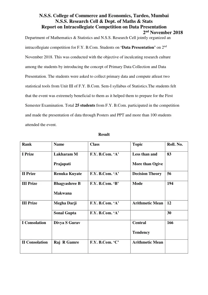 n s s college of commerce and economics tardeo mumbai n s