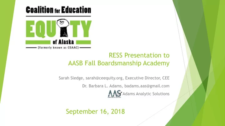 ress presentation to aasb fall boardsmanship academy