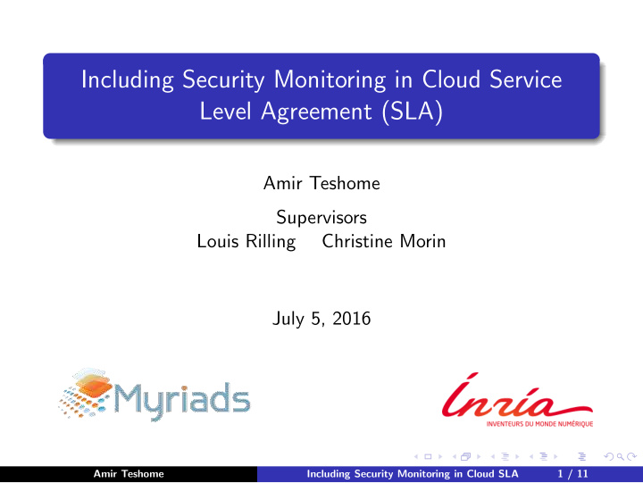 including security monitoring in cloud service level
