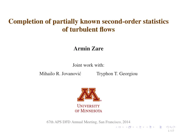 completion of partially known second order statistics of