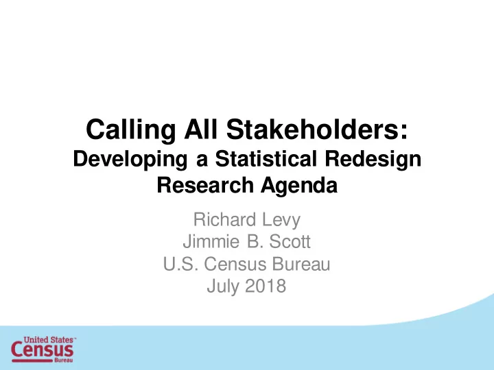 calling all stakeholders
