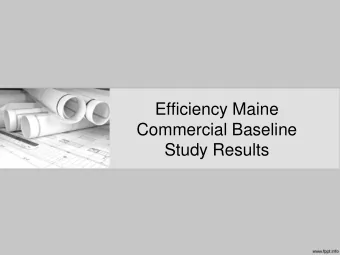 Efficiency Maine  Commercial Baseline  Study Results  Tasks  Sample Design  Site Selection
