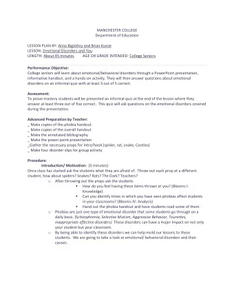 MANCHESTER COLLEGE  Department of Education  LESSON PLAN BY: Alina BigJohny and Brian Kunze