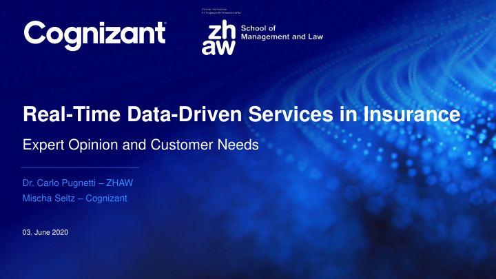 real time data driven services in insurance