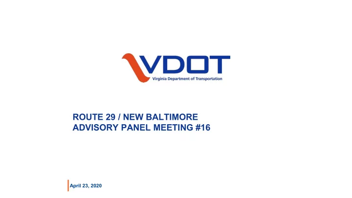 route 29 new baltimore advisory panel meeting 16