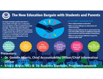 Parent  District  The District will guarantee  Place a high premium on education  pathways to