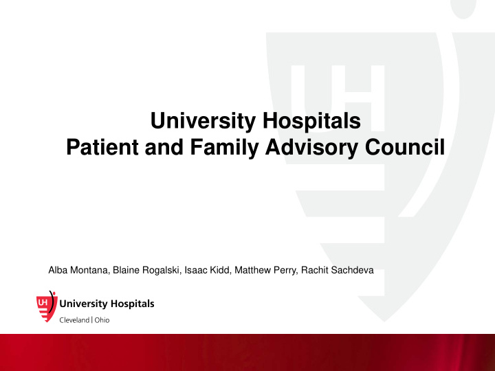 university hospitals patient and family advisory council