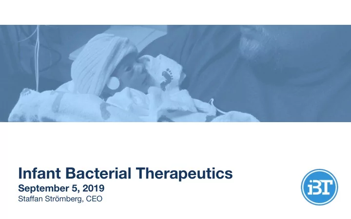 infant bacterial therapeutics