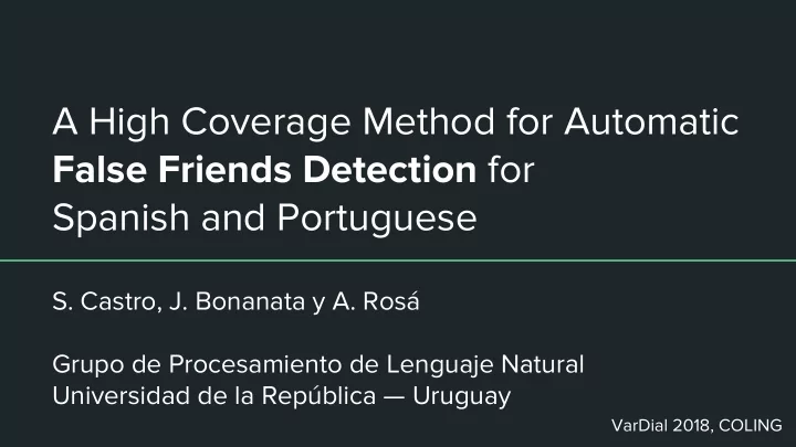 a high coverage method for automatic false friends