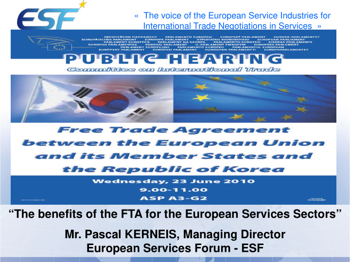 the benefits of the fta for the european services sectors