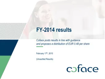 FY-2014 results  Coface posts results in line with guidance  and proposes a distribution of EUR