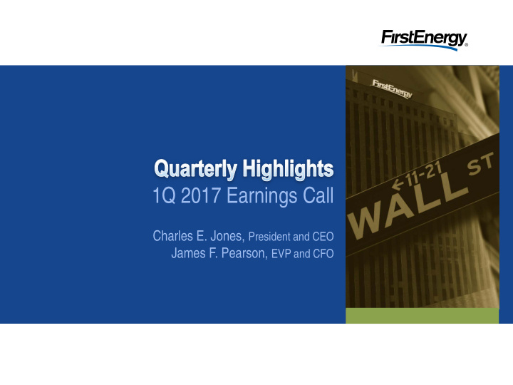 1q 2017 earnings call
