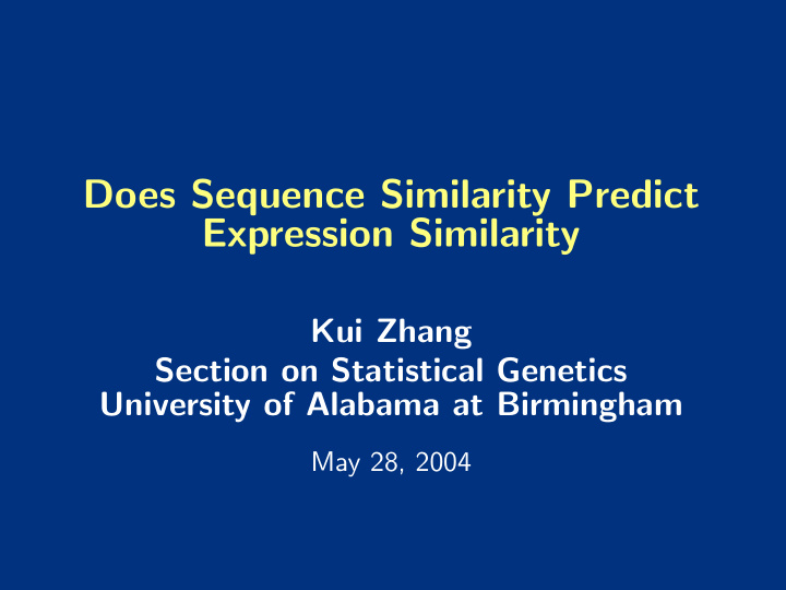 does sequence similarity predict expression similarity