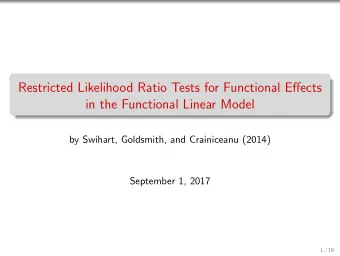 Restricted Likelihood Ratio Tests for Functional Effects  in the Functional Linear Model  by