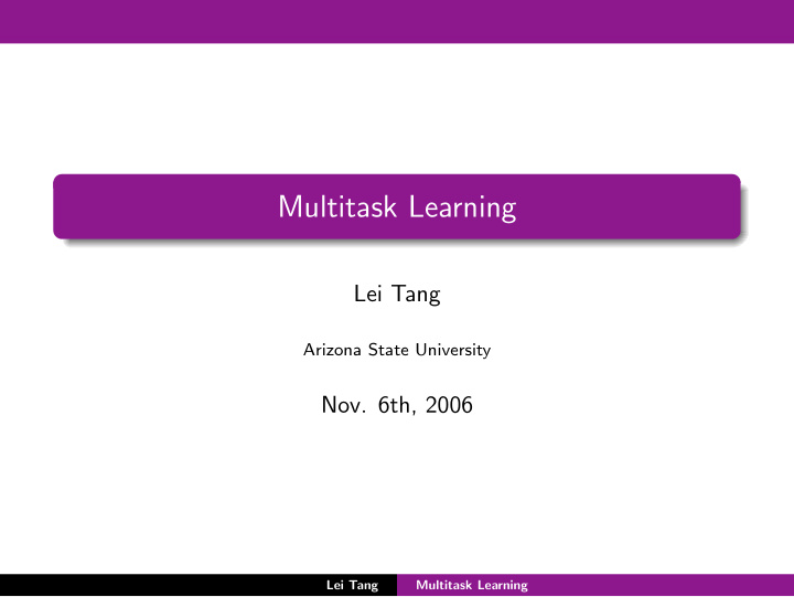multitask learning
