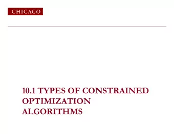 10.1 TYPES OF CONSTRAINED  OPTIMIZATION  ALGORITHMS  Quadratic Programming Problems  Algorithms