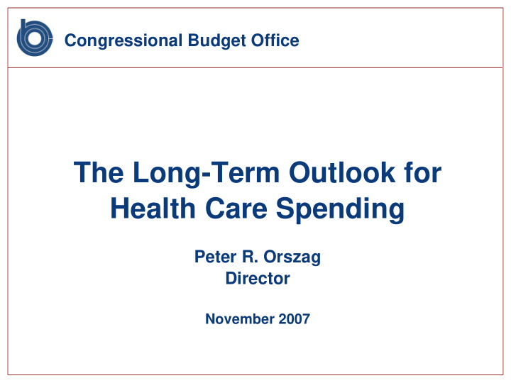 the long term outlook for health care spending